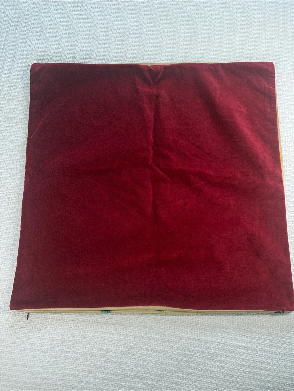 Pottery Barn 24” pillow covers set of 2 gold and red tulip pattern